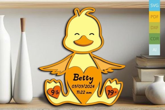 Letrero Laser Para Anunciar El Nacimiento De Un Bebe Pato Creativo Digital